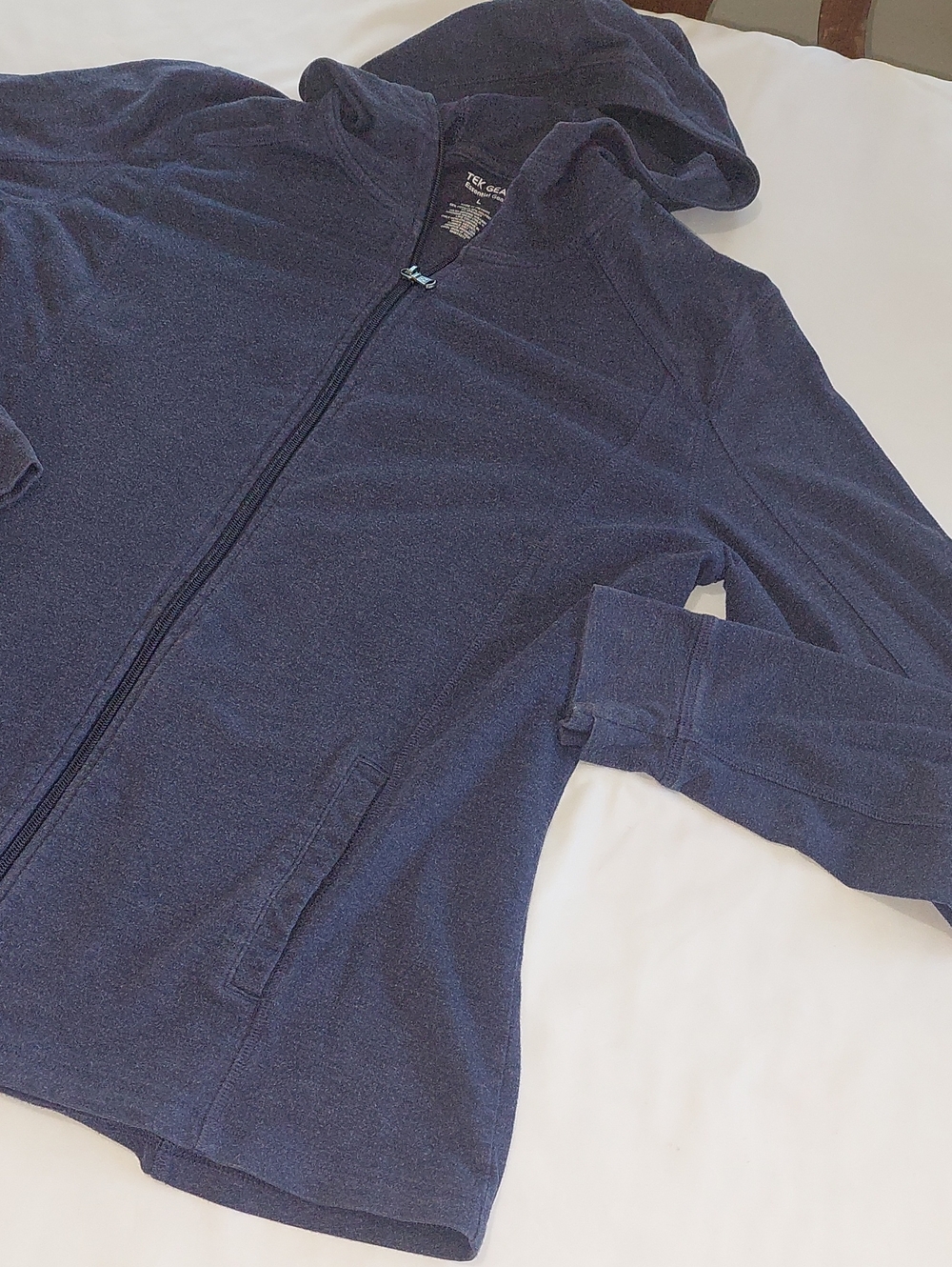 Tek Gear Blue Zip Hoodie Jacket.size Large